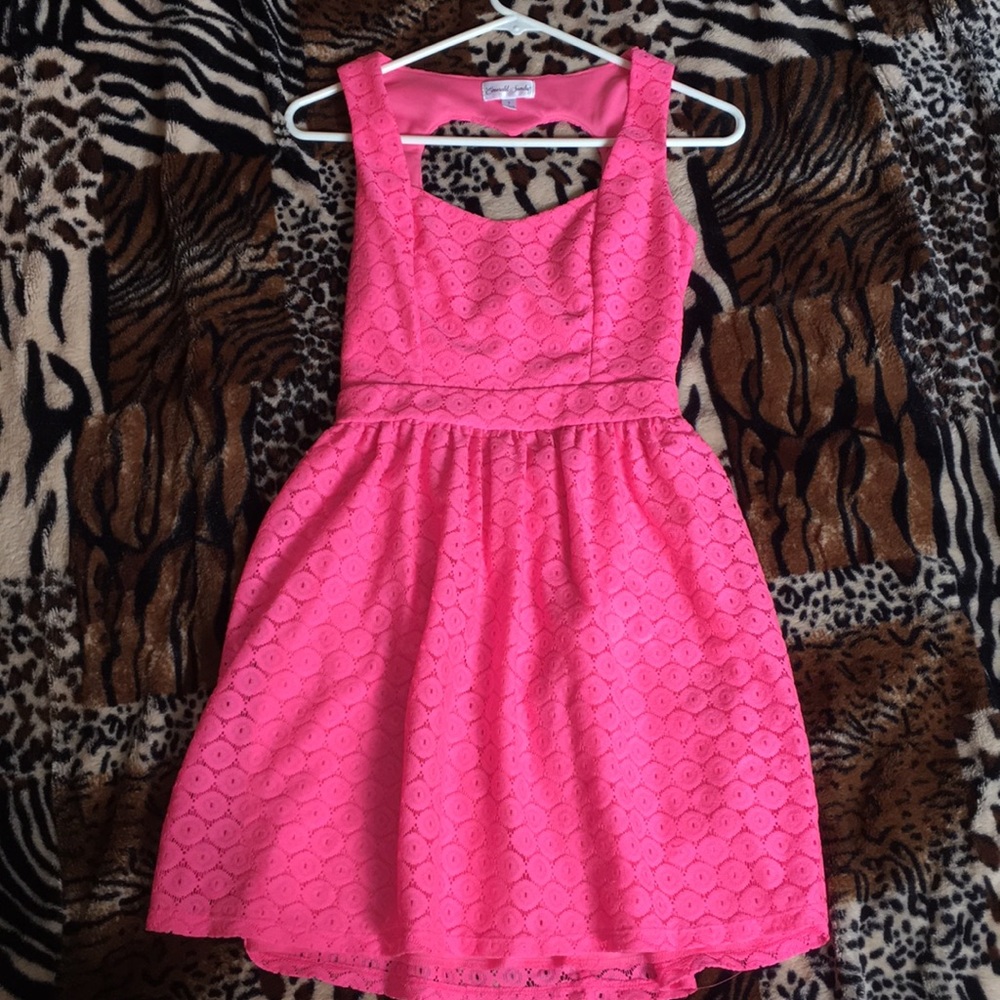 Pink Dress with a heart in the back opening